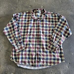 Vintage Alexander Martin Shirt Size XL Blue Check Button Up Long Sleeve Classic